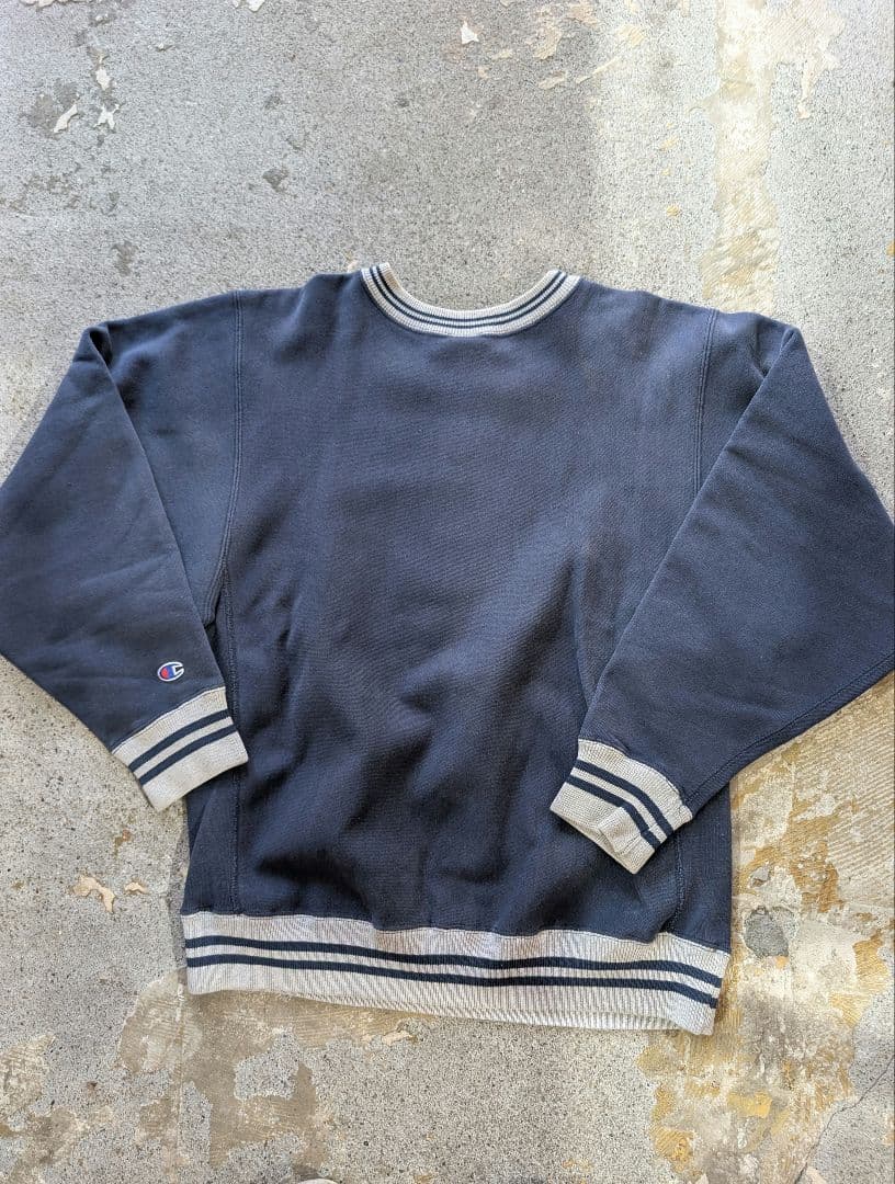 格安　90s Champion リバースウィーブ ラインリブ スウェット