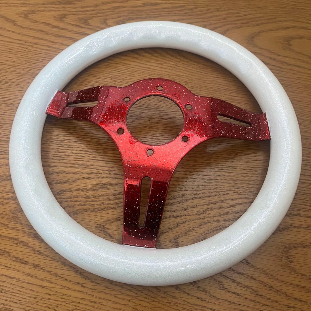 ２９パイ小径ハンドル　赤白ラメ