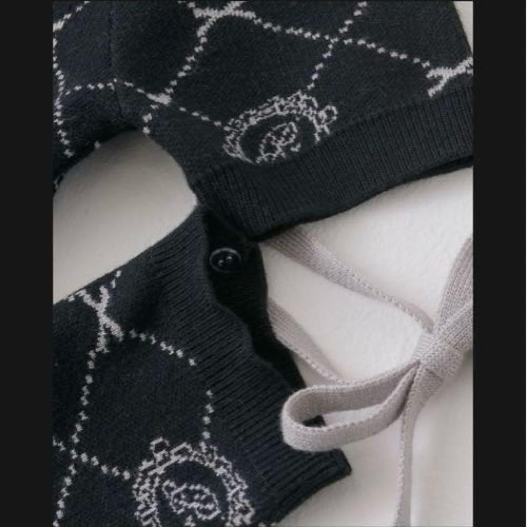 pium モノグラムカットアウトニットワンピ