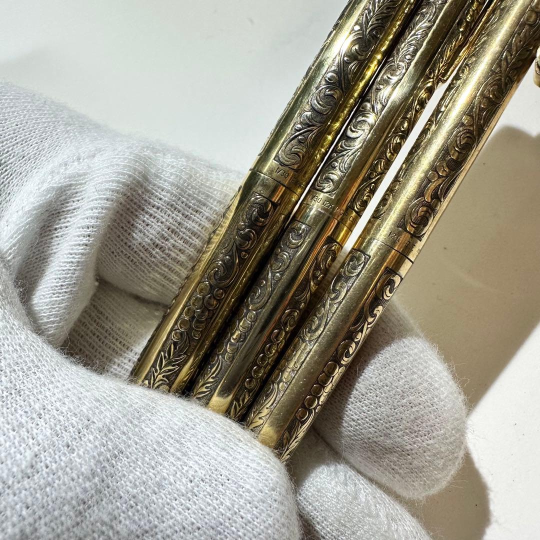 C*F様 シェーファー SHEAFFER 葡萄柄 金色ボールペン　シャーペン 3