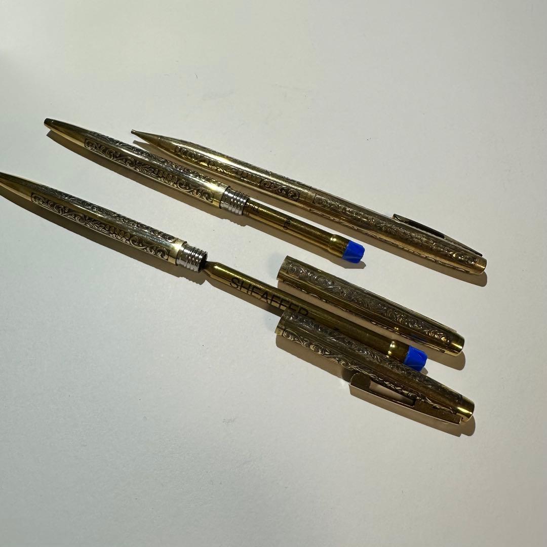 C*F様 シェーファー SHEAFFER 葡萄柄 金色ボールペン　シャーペン 3