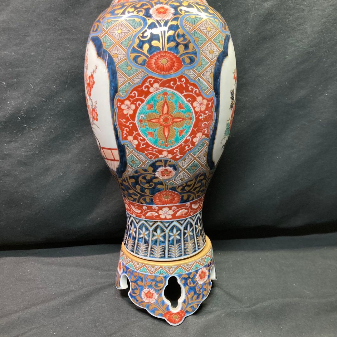 【美品】伊万里焼 神右衛門作 飾り壺 花瓶 置物