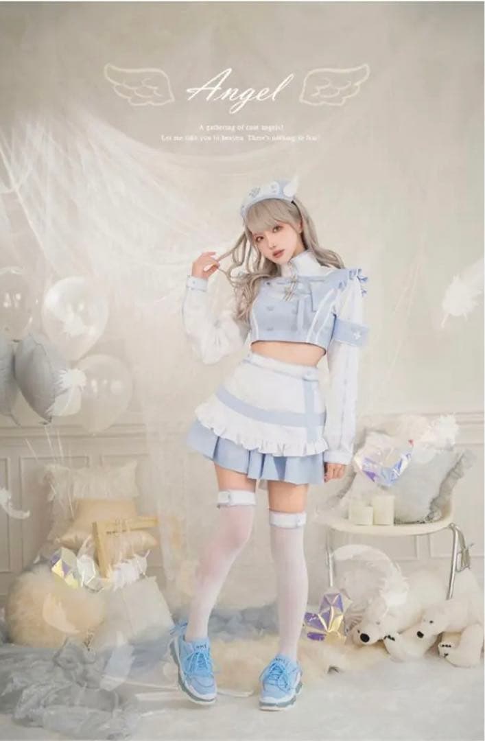 天使界隈 スタンドカラーナース マリームーン　ブルー