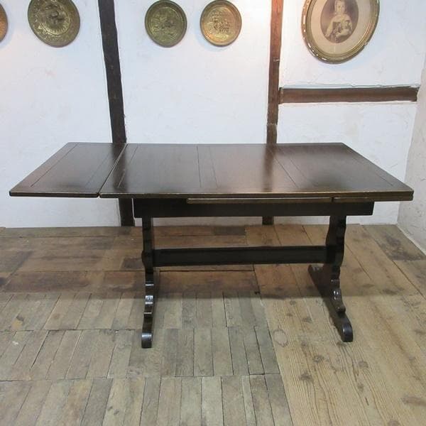 イギリス アンティーク 家具 ダイニングテーブル ドローリーフ 英国 6671d