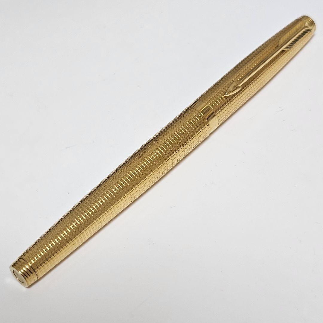 Parker パーカー 75 格子柄 ゴールド 14K 超音波洗浄済み