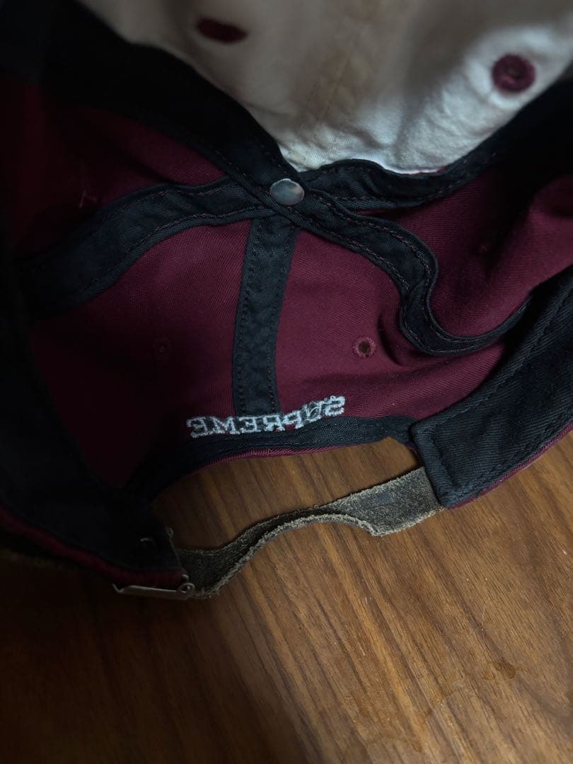 SUPREME バーガンディ キャップ シュプリーム stussy S 赤 紫