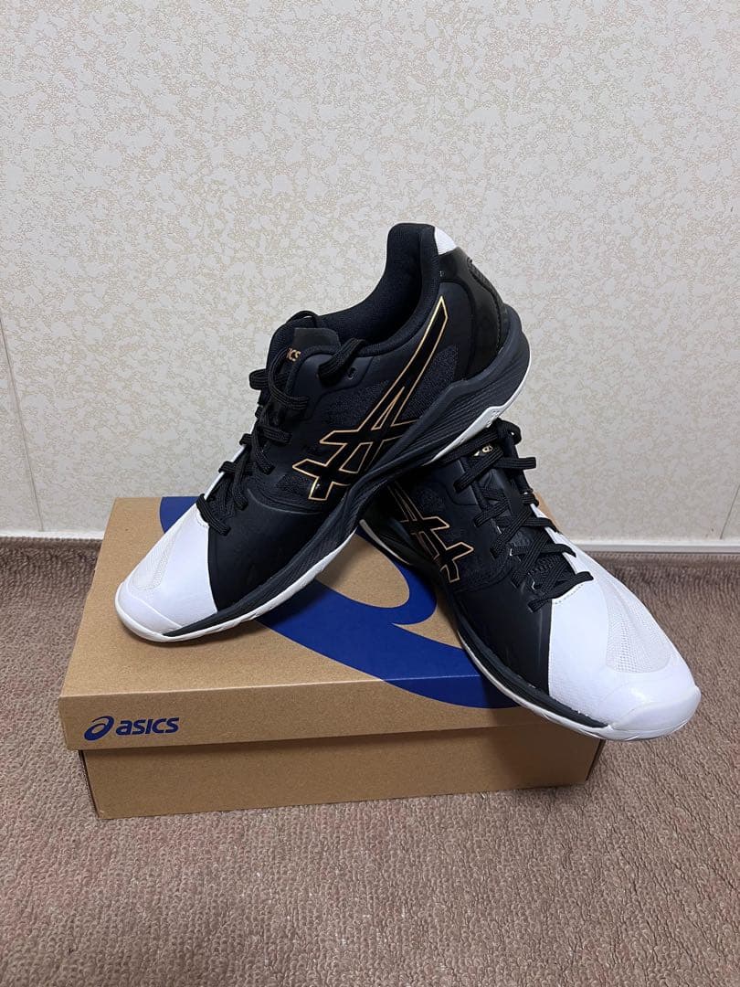 asics バレーボールシューズ 27.5cm ブラック/ホワイト/ゴールド