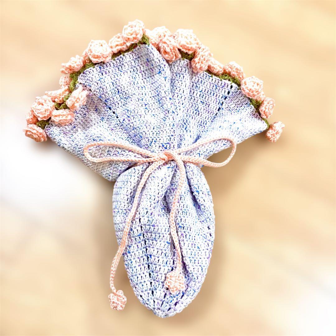 花束ブランケット　ピンクローズ