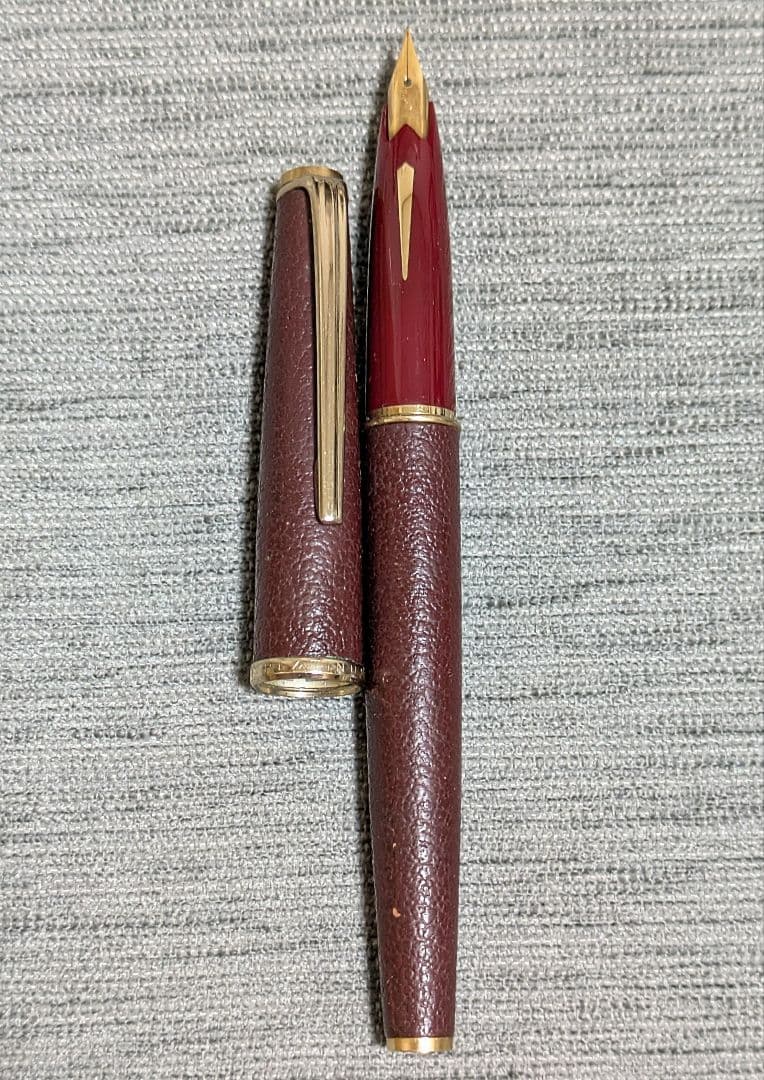 プラチナ 革巻万年筆 2本セット 18Kペン先