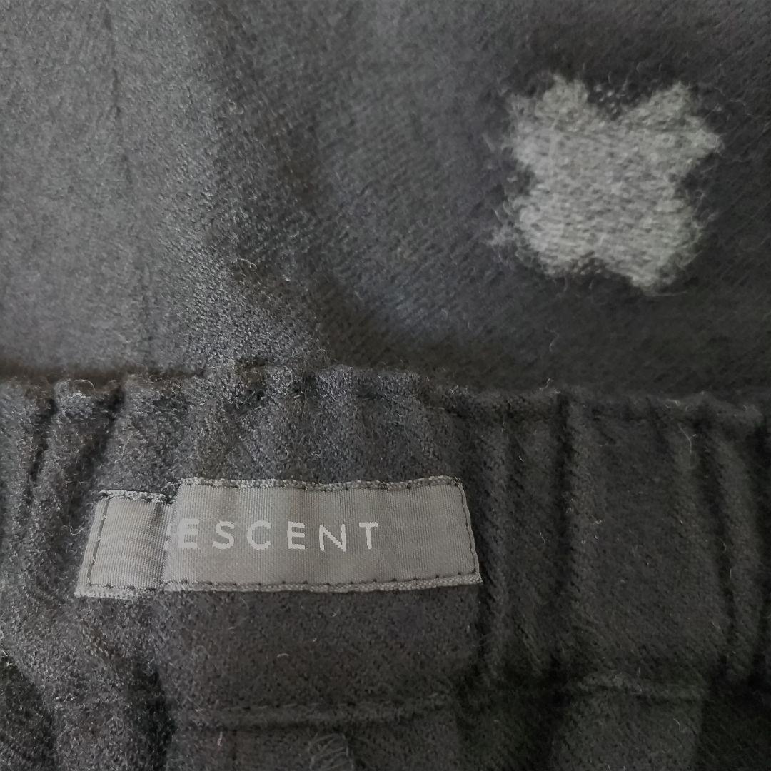 CRESCENT　ガウチョパンツ　ウール　ブラック　ジャガード織り