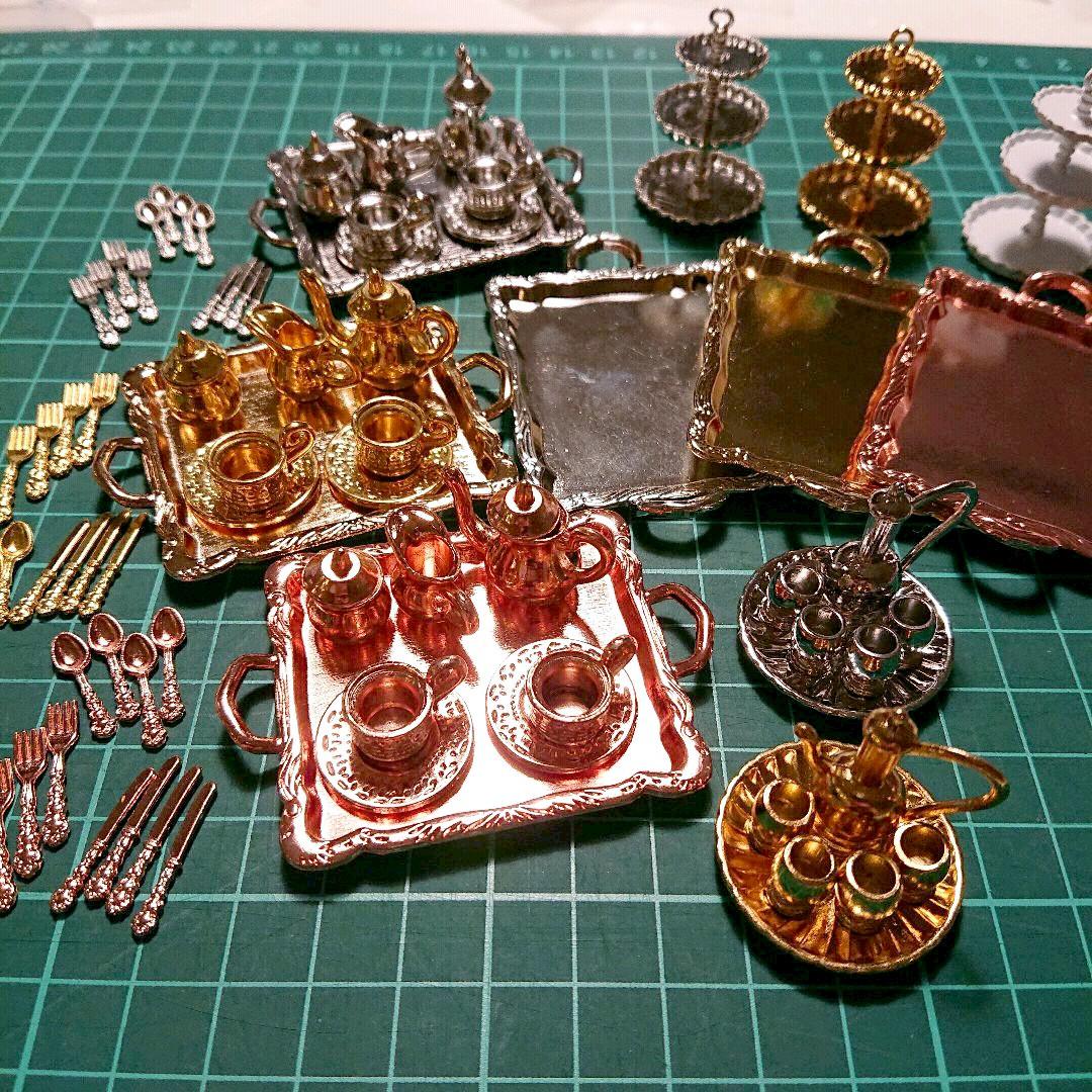 【カラーサンプル】ドールハウス ミニチュア ティーセット