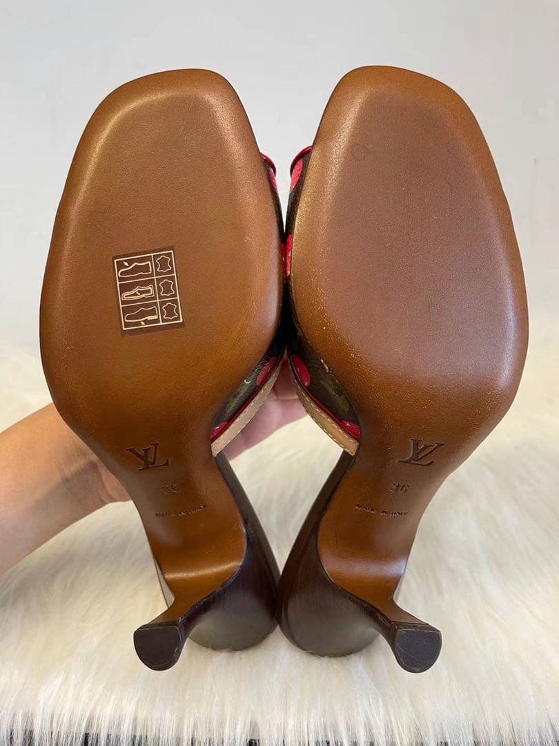 ルイヴィトン 村上隆　チェリー　ミュール モノグラム ほぼ未使用　36