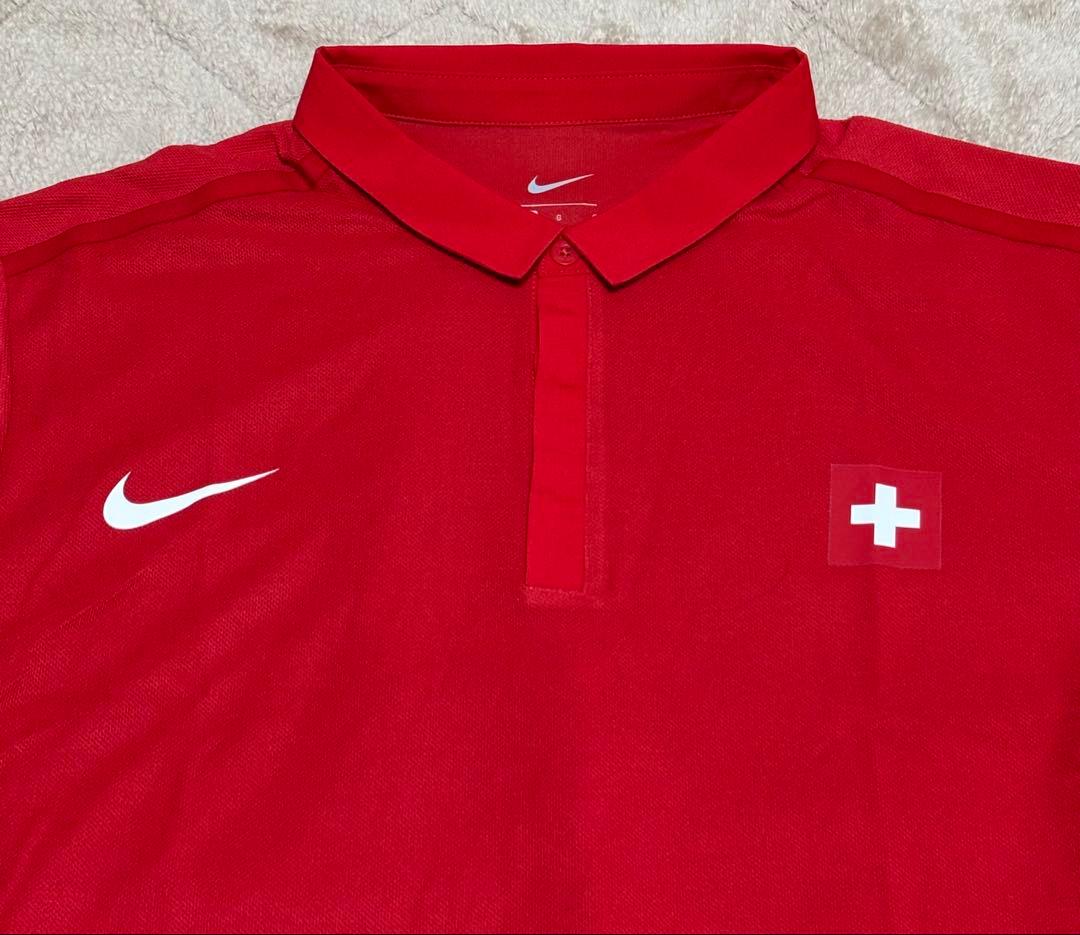 ナイキ スイス国旗 RFロゴ ポロシャツ フェデラーオリンピックモデル 限定 Ｌ