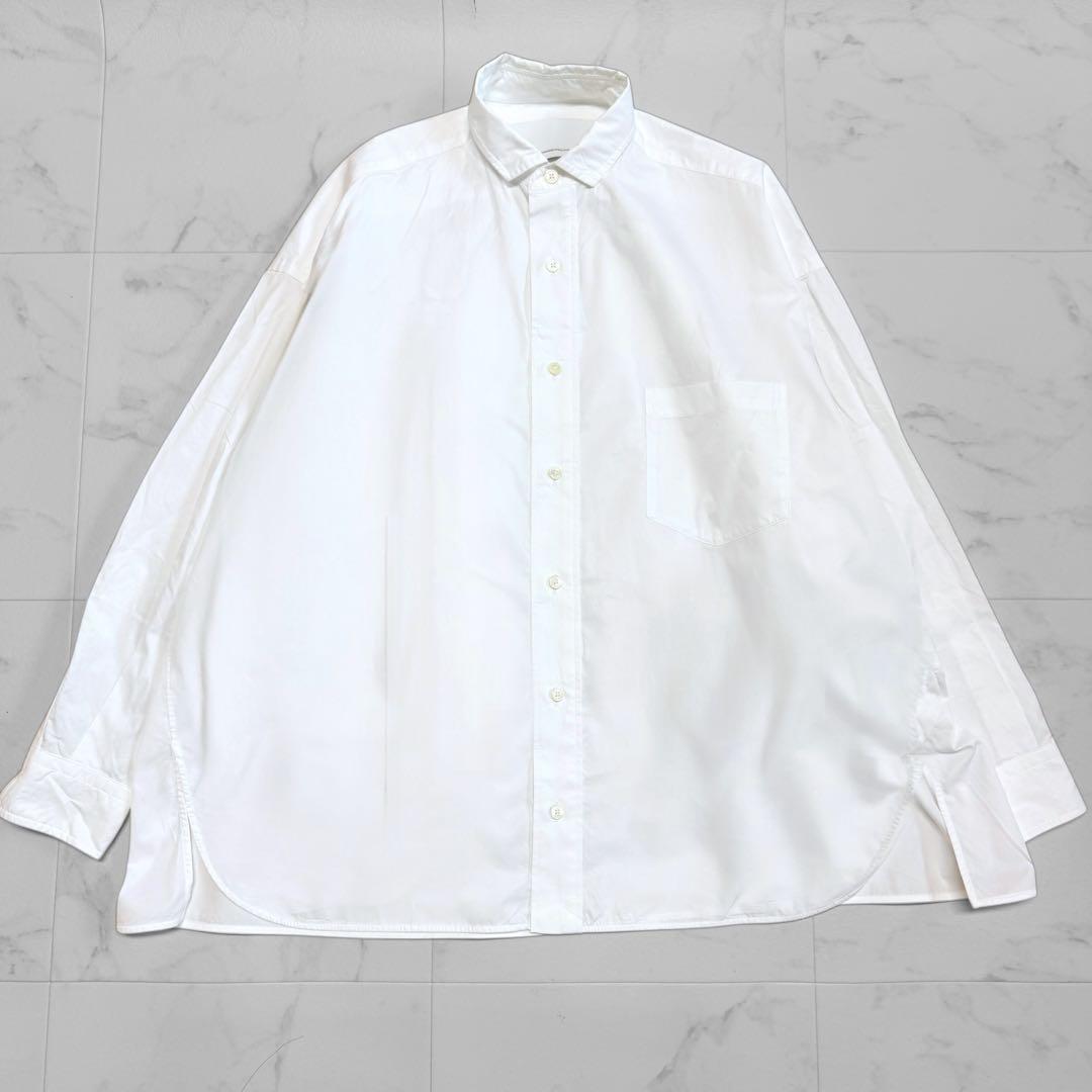 ティッカ ボックスシャツ ホワイト ミニ襟 ワイド オーバーサイズ ゆったり