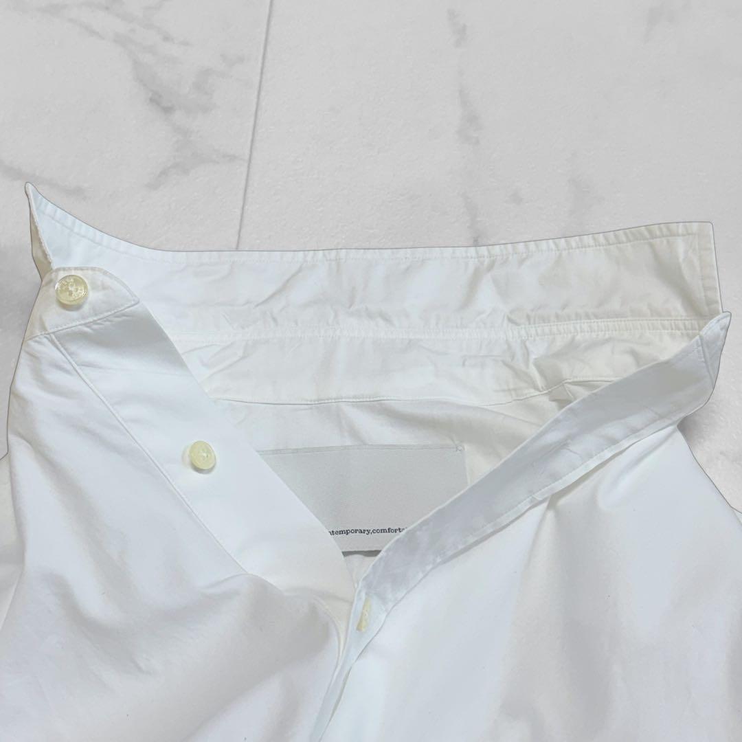 ティッカ ボックスシャツ ホワイト ミニ襟 ワイド オーバーサイズ ゆったり