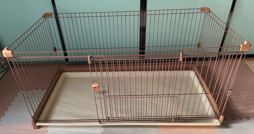 【美品】犬用ゲージ　ペットサークル　底面トレー付き　リッチェル