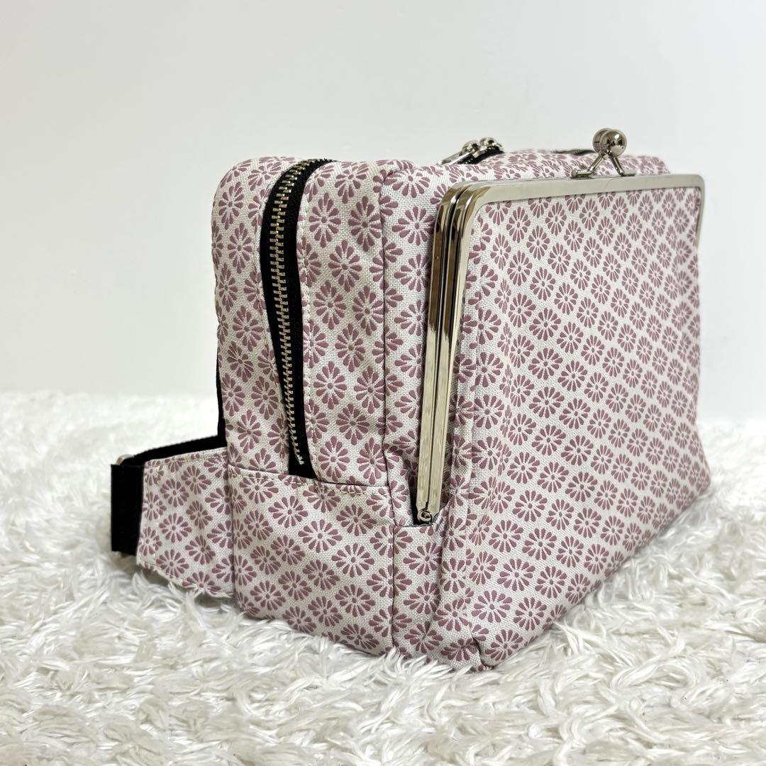 【極美品】 アヤノコウジ スクエア型 がま口 ボディバッグ クロスボディ