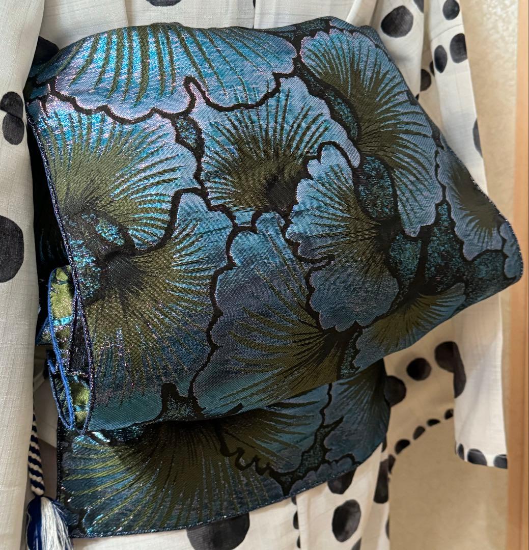 なの　大人兵児帯【ブルーコンパクタ】【夢想花】セット