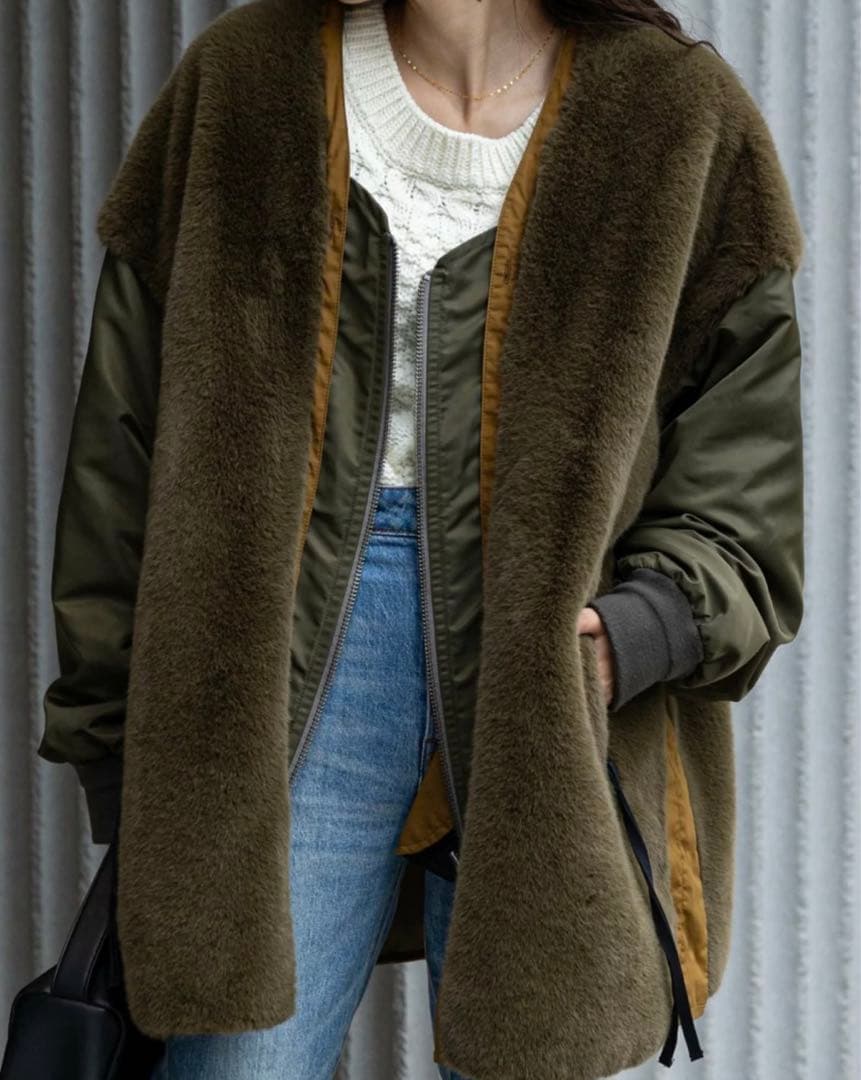 オリーブグリーン モッズコート