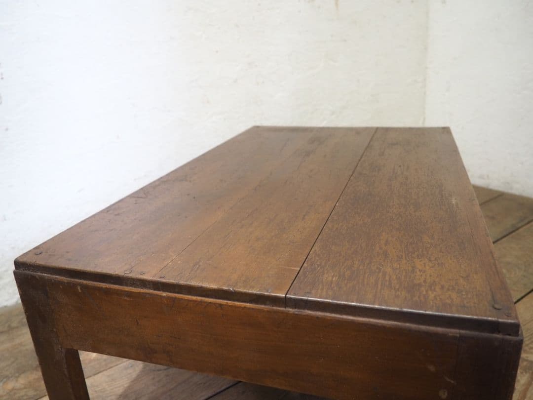 1208　アンティーク　文机　ローテーブル　座卓　ちゃぶ台 レトロ　展示台　引出