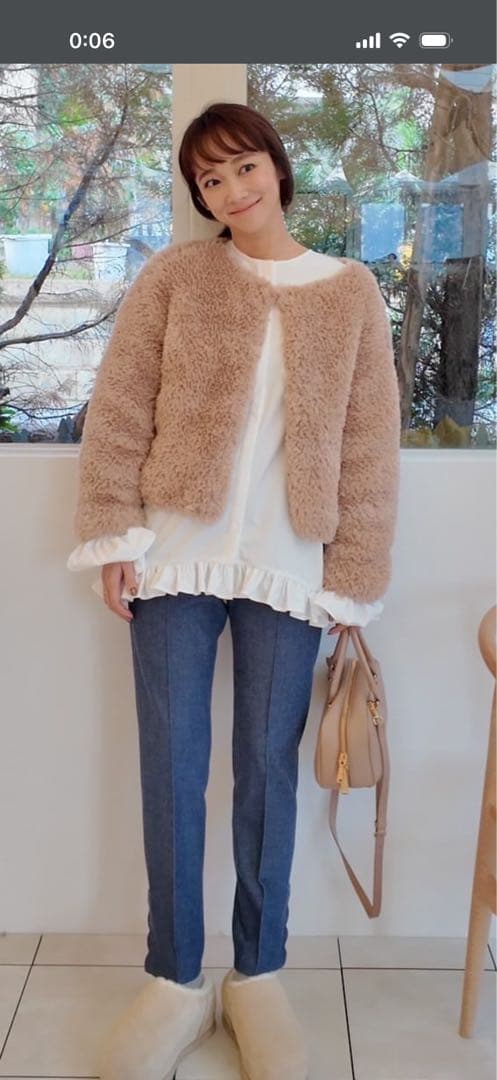 美品☆rosymonsterフワモコハンドニットカーディガン