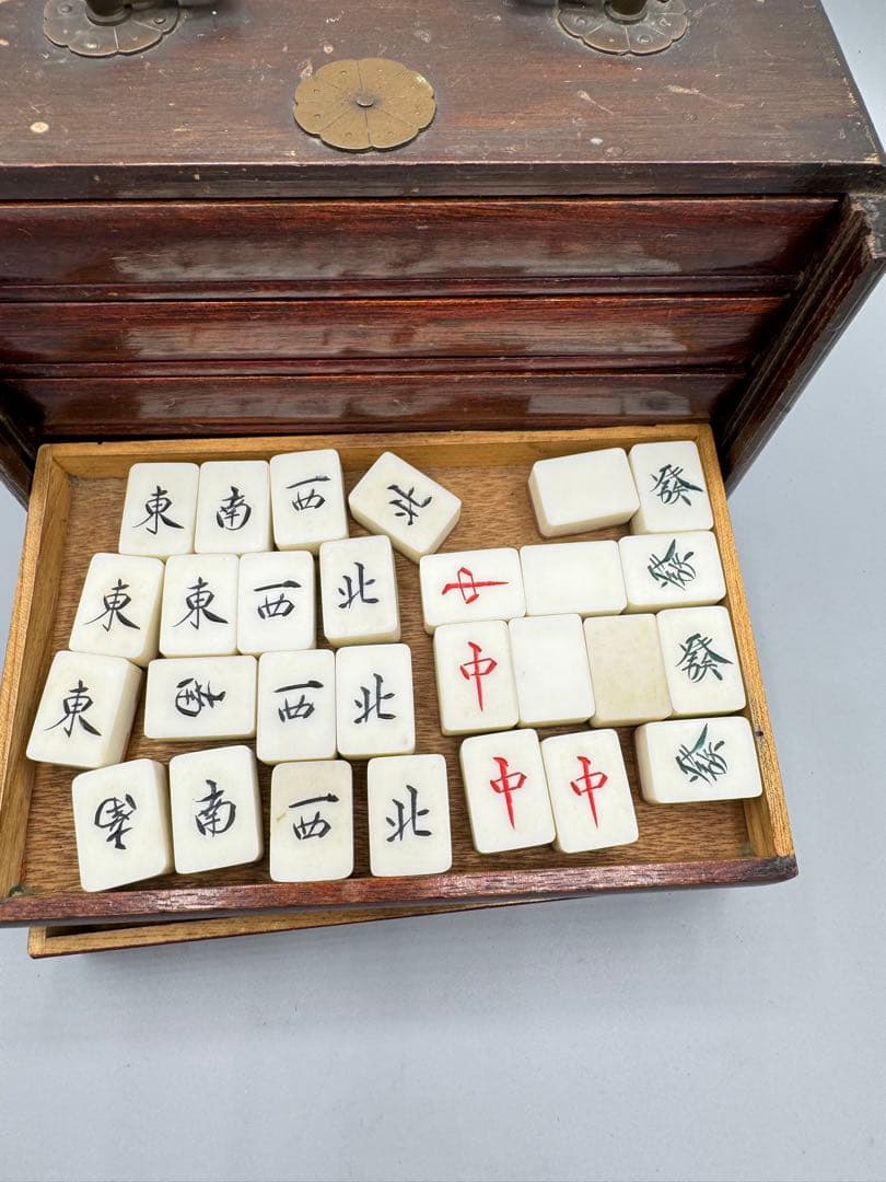麻雀牌 木箱 レトロ 当時もの アンティーク