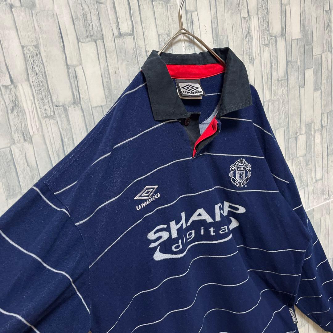 アンブロ マンチェスターユナイテッド ユニフォーム L刺繍ロゴ 長袖 99-00