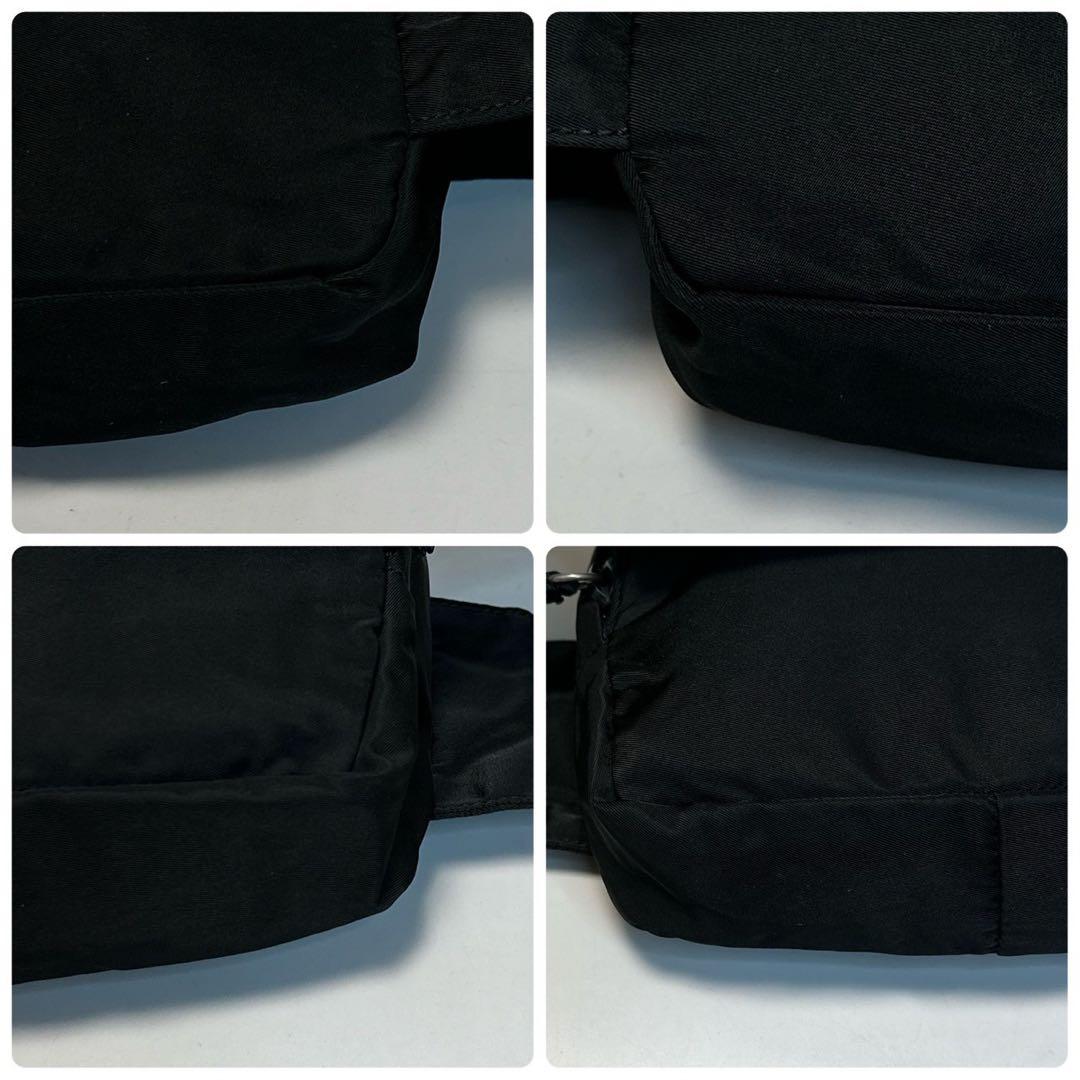 k45【極美品】プラダ　三角ロゴ　ナイロン　ブラック　ウエストバッグ　ショルダー