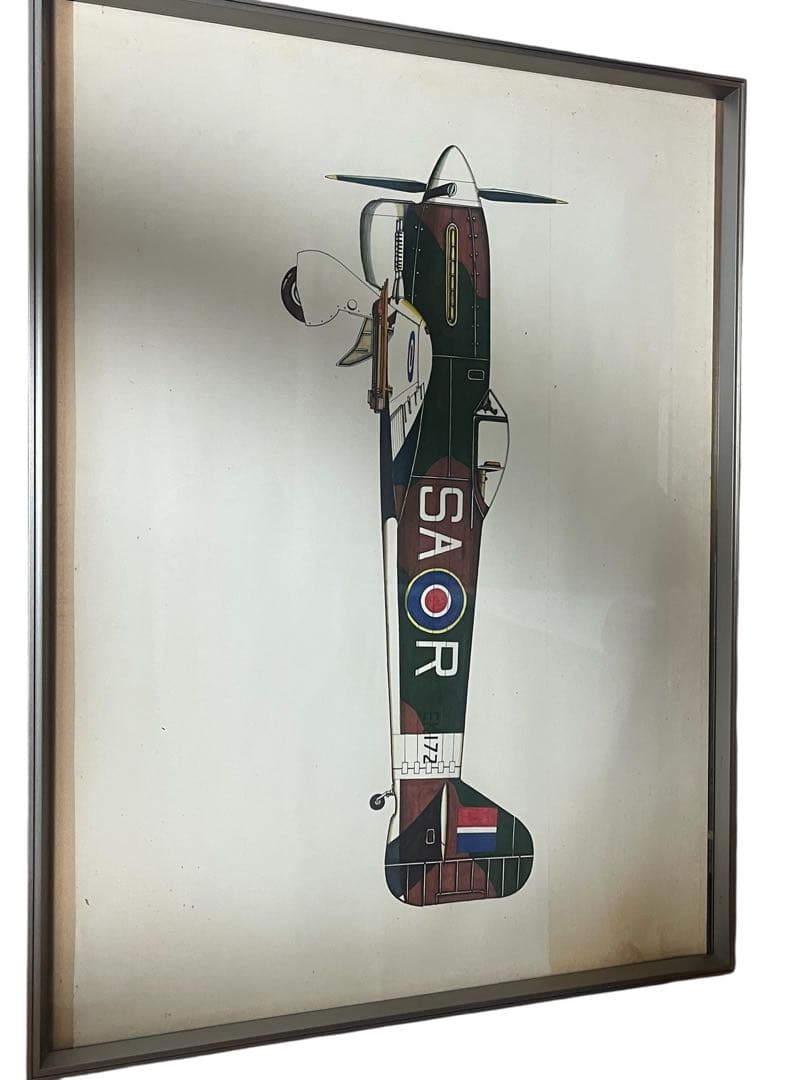 イギリス空軍主力レシプロ戦闘機「スピットファイア」のvectorイラスト画