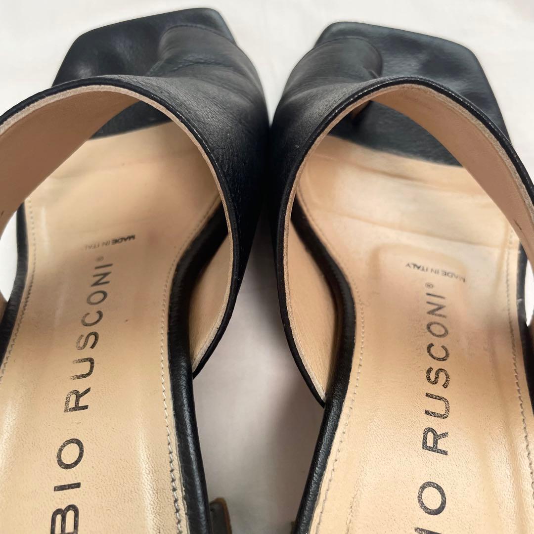 定価3万 FABIO RUSCONI チャンキーヒールスクエアトゥサンダル 24