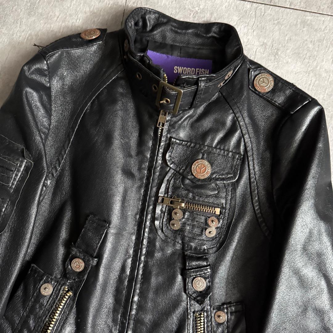 SWORDFISH シングルレザージャケット ギミック y2kグランジ 平成