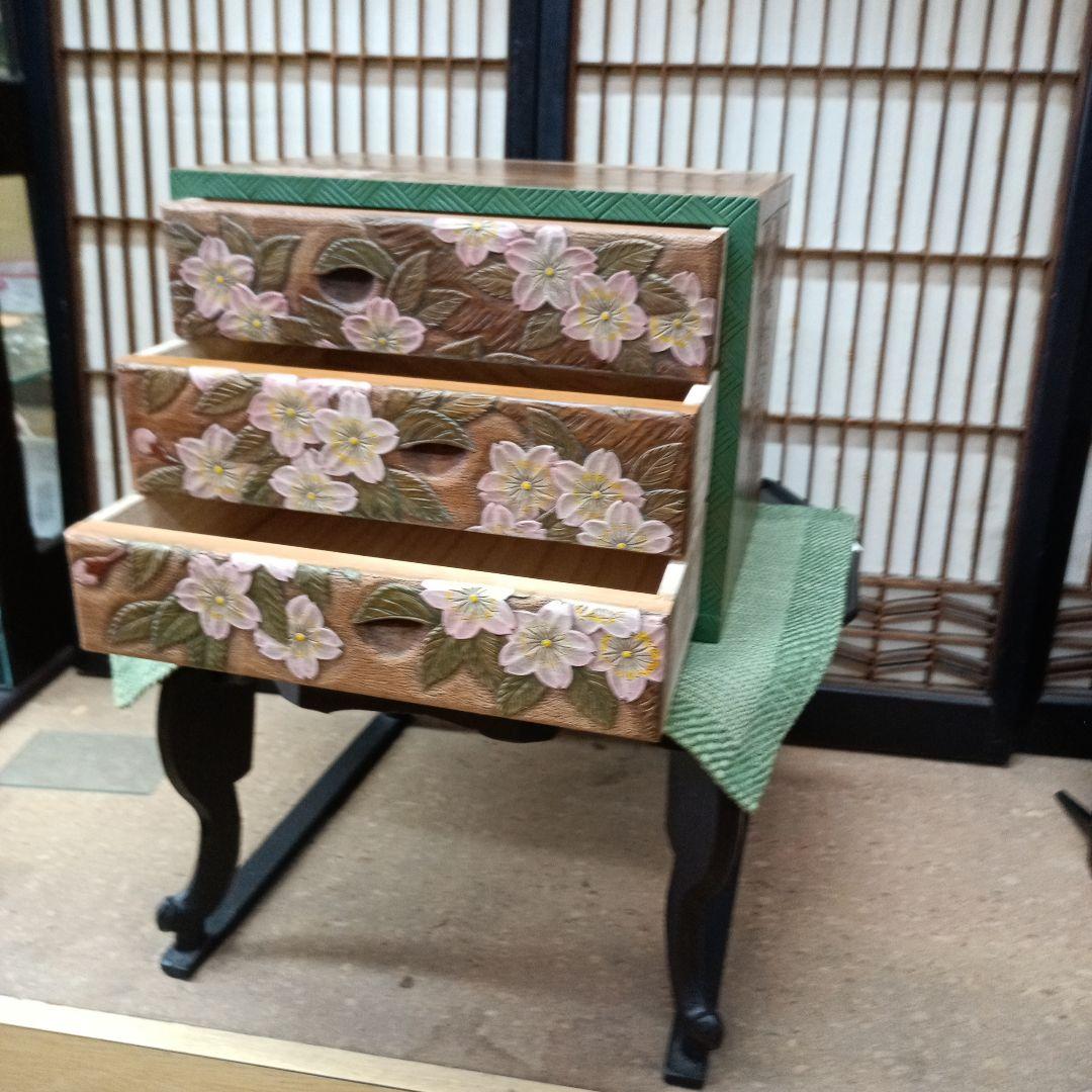 日光彫り三段抽斗桜　takumi様注文品です
