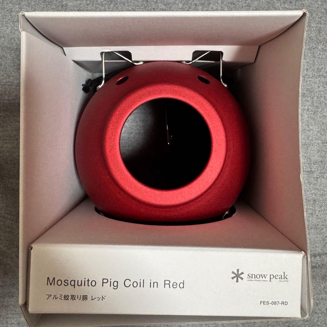 【新品】雪峰祭 2023 春 スノーピーク アルミ蚊取り豚 レッド　手ぬぐい付き