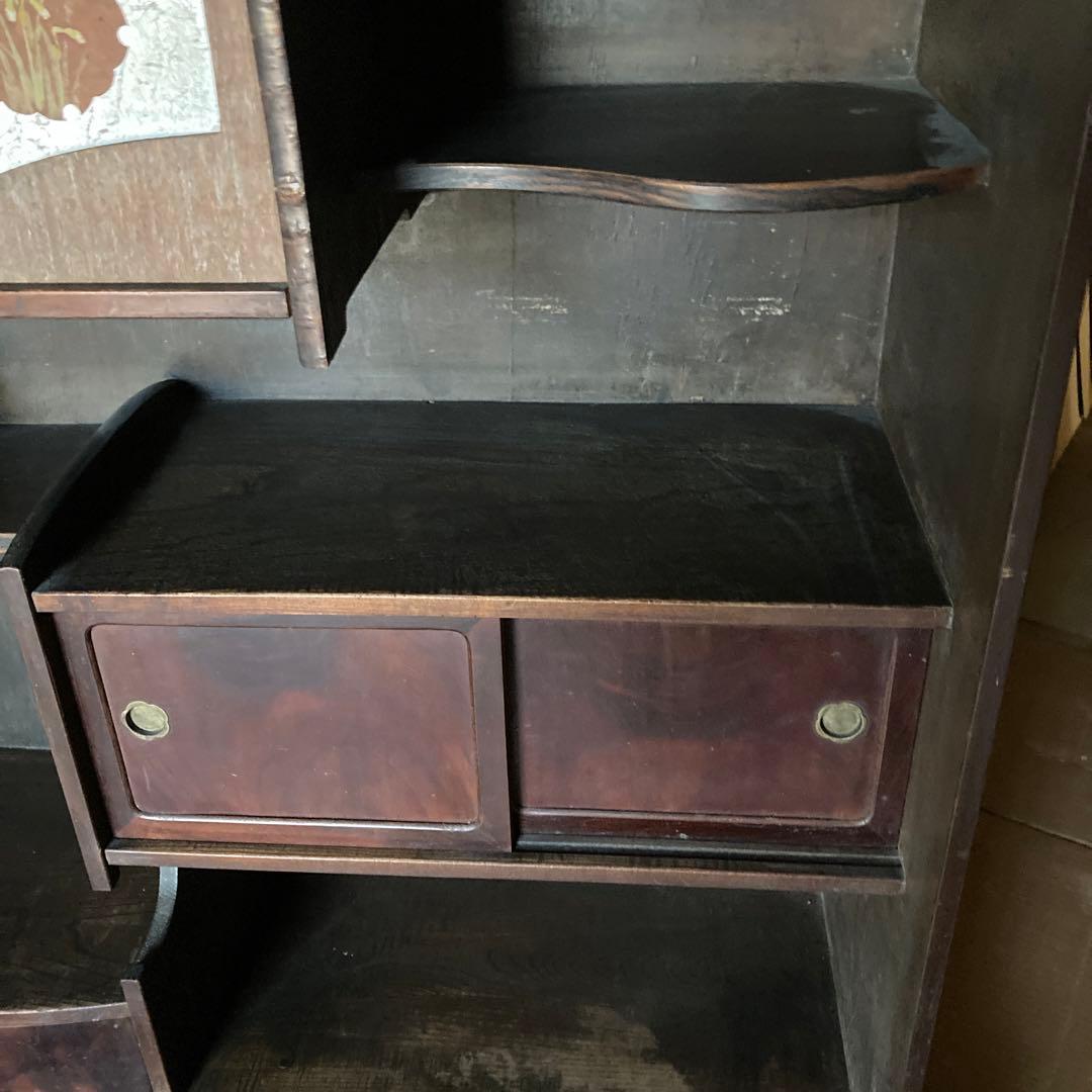 茶箪笥(違い棚付)　昭和初期アンティーク、ビンテージ