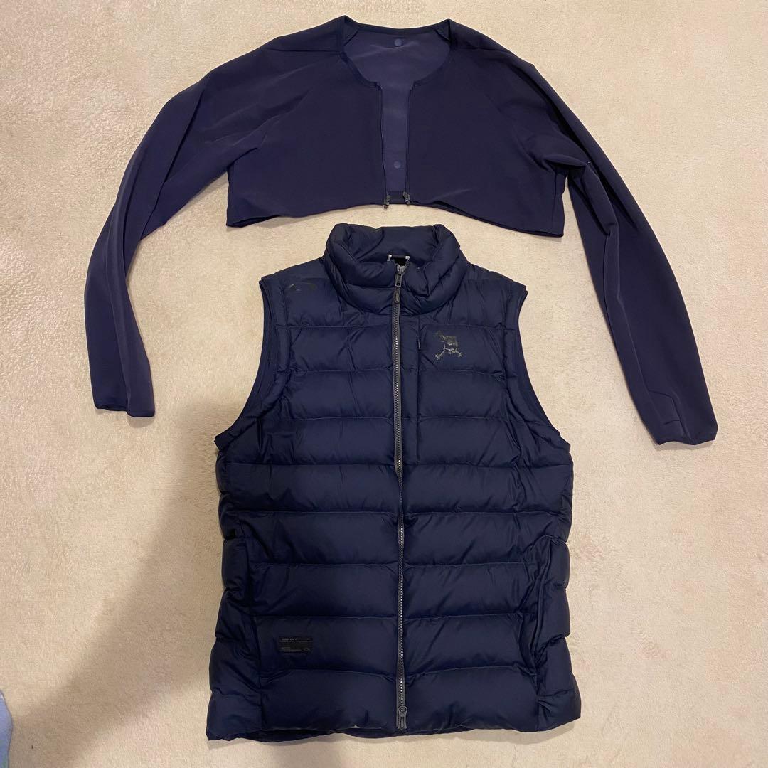 OAKLEYゴルフウェアメンズ　ダウンベスト　ジャケット　ネイビーL