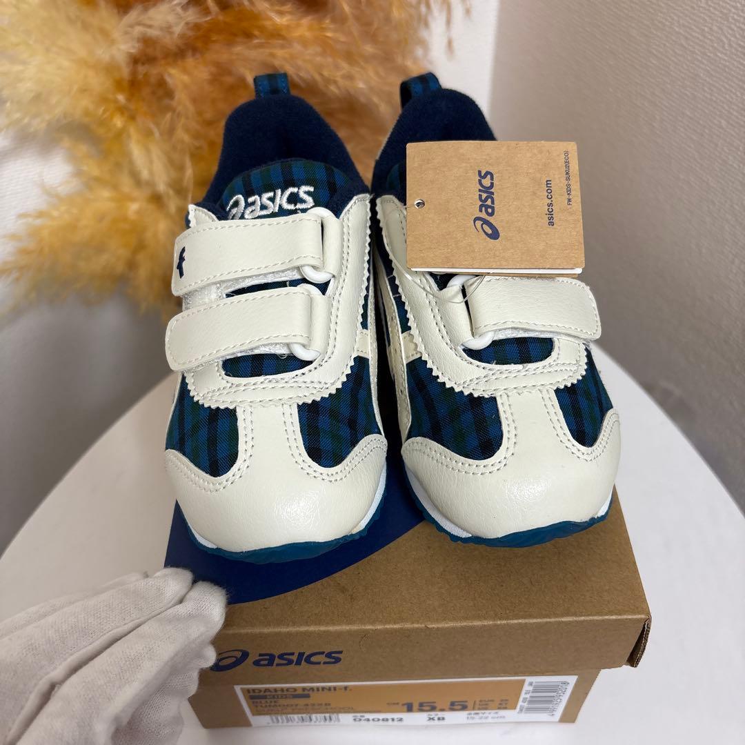 Tomoファミリアasics ネイビー/ホワイト スニーカー ベルクロ