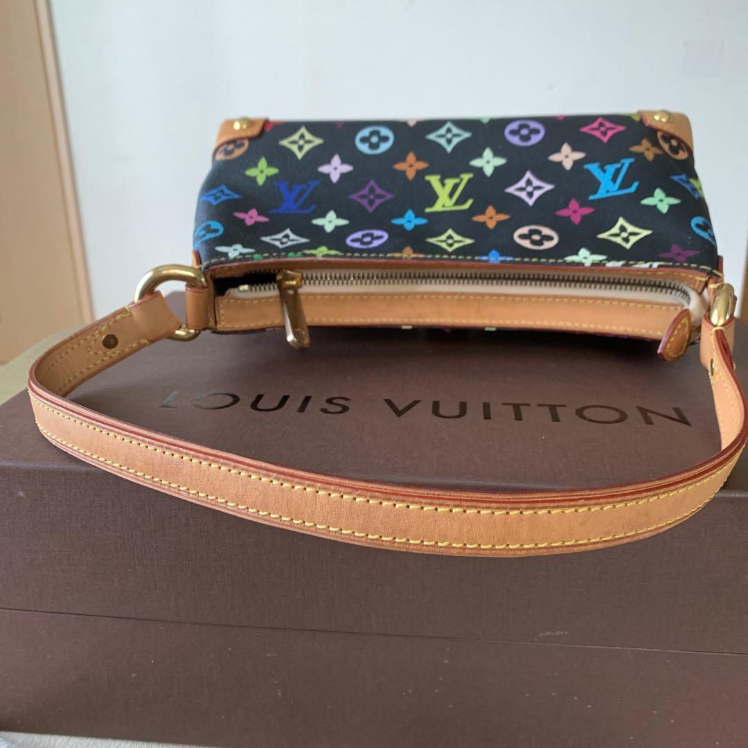 LOUIS VUITTON ブラック マルチカラー ハンドバッグ　エライザ