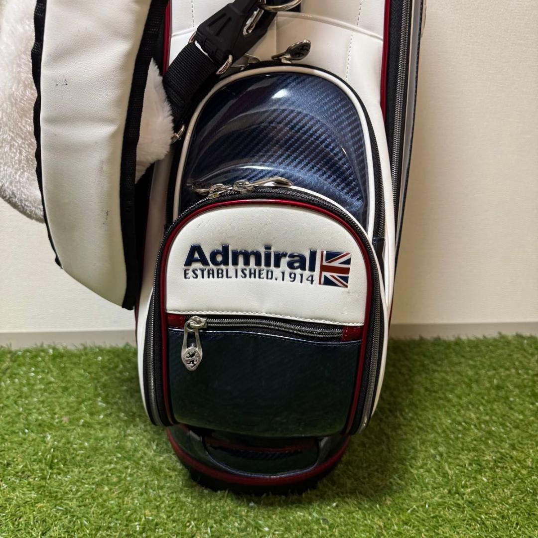 良品 Admiral アドミラル キャディバッグ 9型 トリコロール