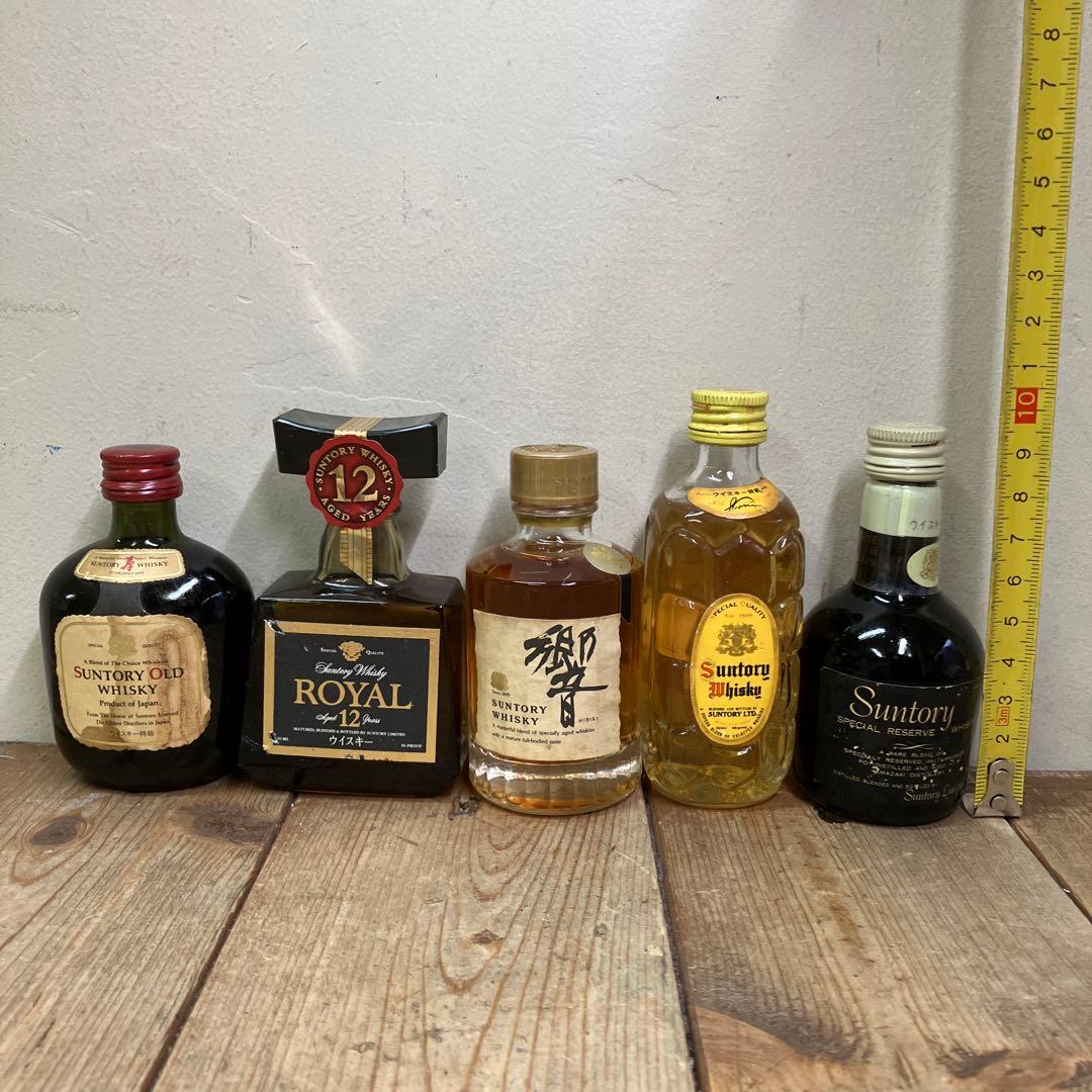 E-壁 ウィスキー サントリー ミニボトル 5本セット 希少 古酒 レア レトロ