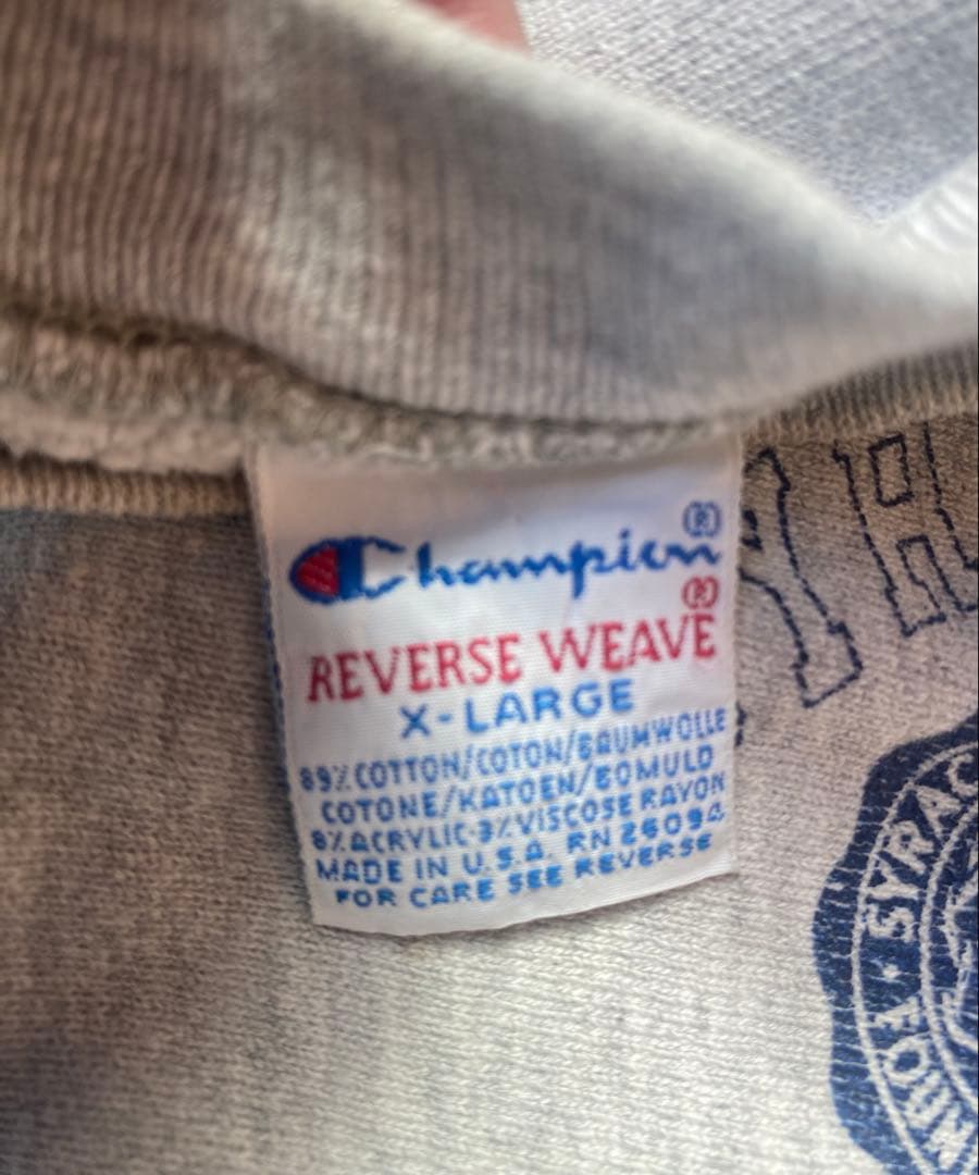 90s champion リバースウィーブ　両面　イニシャル　XL
