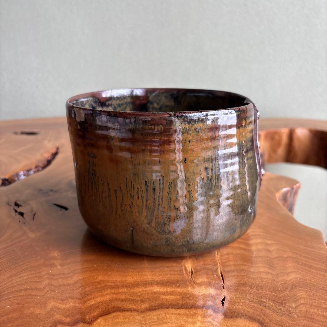 高取焼 建水 鬼丸雪山造 茶道具 共箱