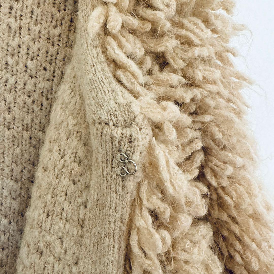 【Ray BEAMS】ミックスループ編み ニットジャケット カーディガン