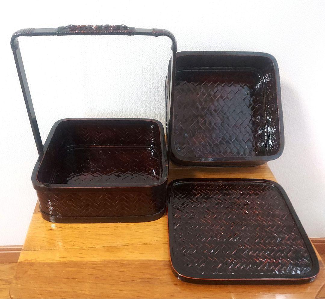 美品　竹細工　野点　煎茶　ランチボックス　茶籠