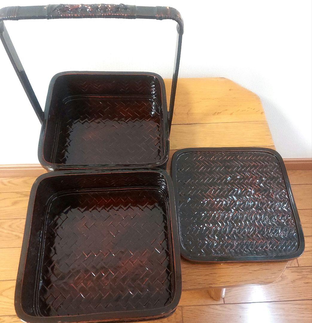 美品　竹細工　野点　煎茶　ランチボックス　茶籠