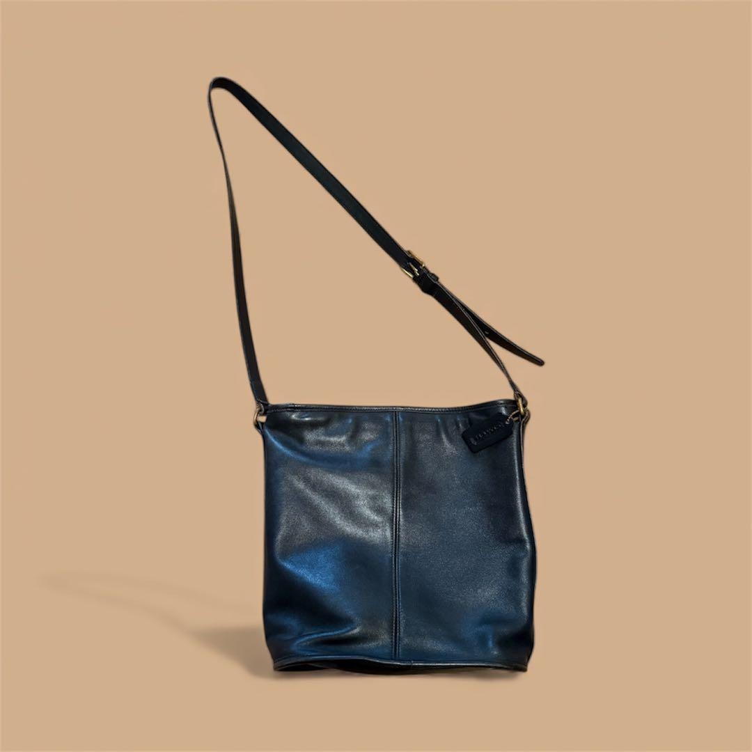 old COACH ショルダーバッグ ダークネイビー