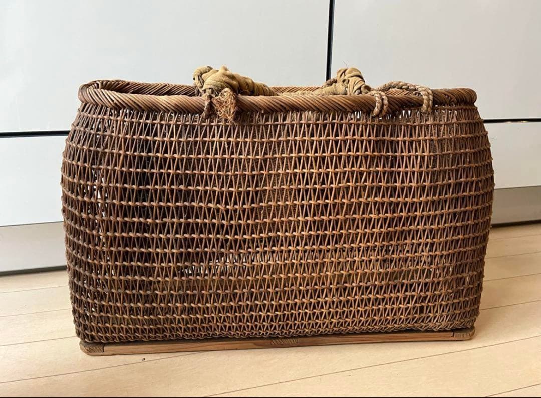 SALE◆ヴィンテージ天然アケビの大きめ籠バック 骨董品 USED◆