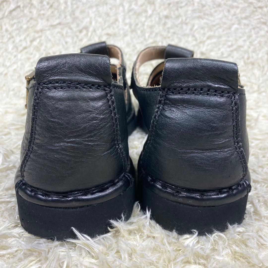 『美品』PUNTO PIGRO Tストラップ レザーシューズ ブラック レザー