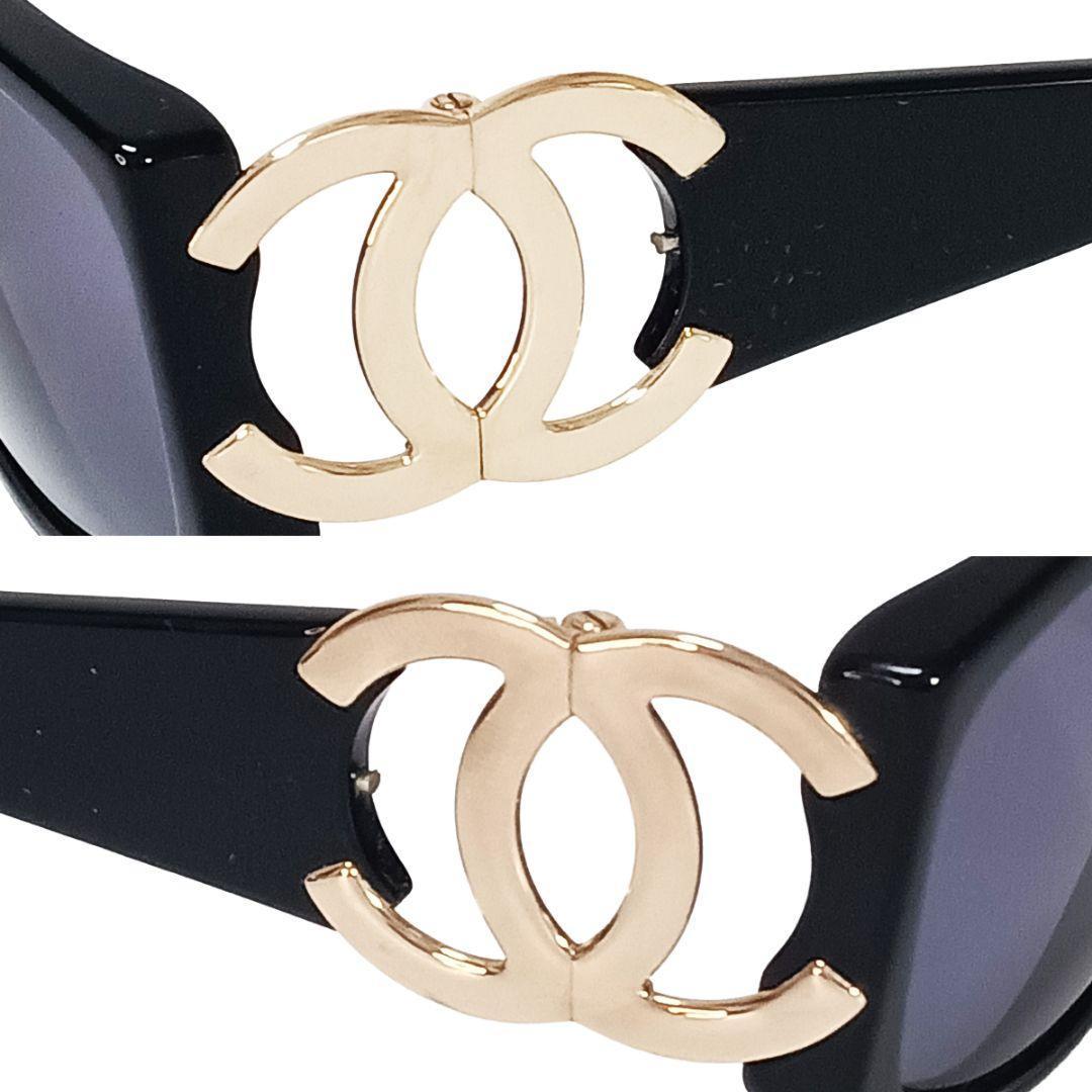 シャネル CHANEL サングラス ココマーク ブラック ゴールド ケース付