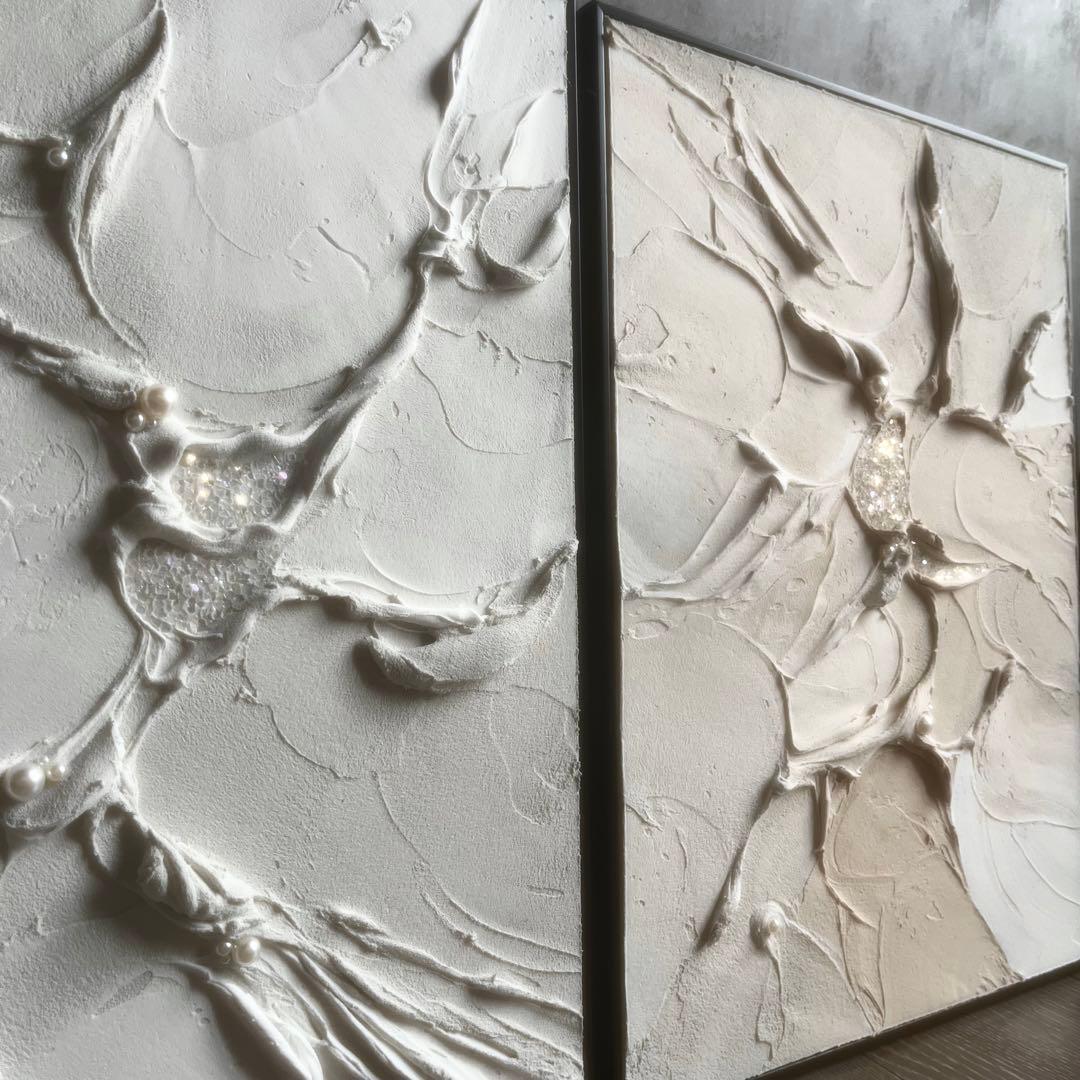 現代アート　40×30㎝　キラキラ　大きめ　モダン　アートパネル　インテリア