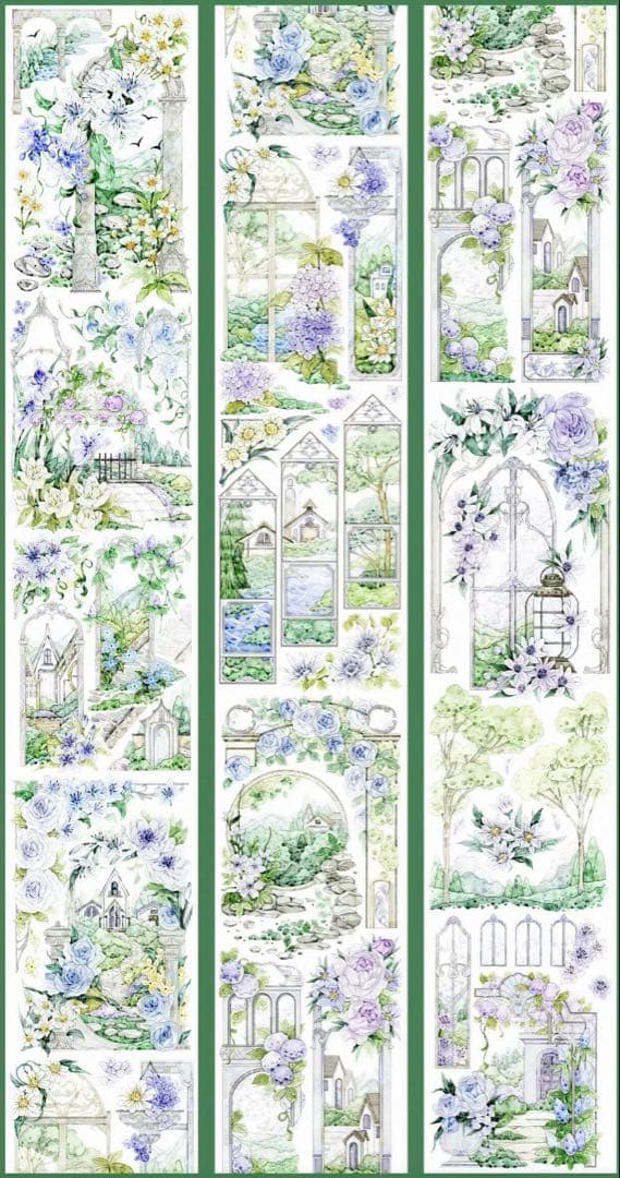 贝壳光 7cm×10m 花溪潺潺 海外マスキングテープ　海外マステ